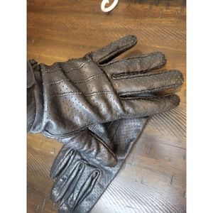 Womens Harley Davidson Black Genuine Leather Gloves Size Medium Palm Cushioning